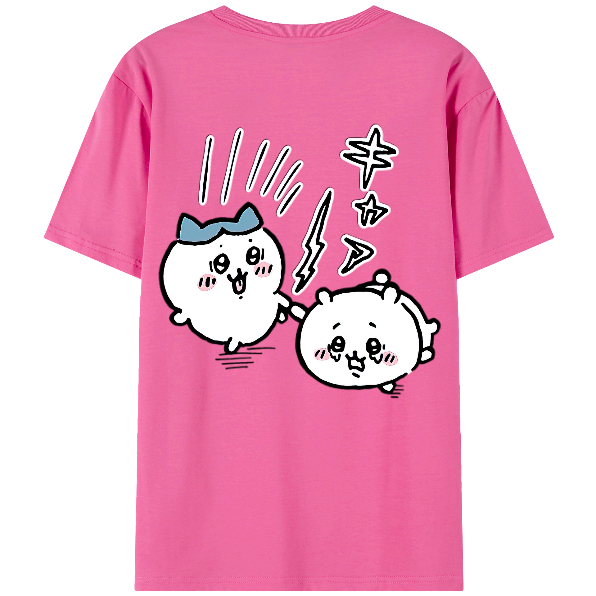 （画像用） ちいかわ ハチワレ Chii-kawa hachiware レディース半袖Tシャツ(バックプリント)